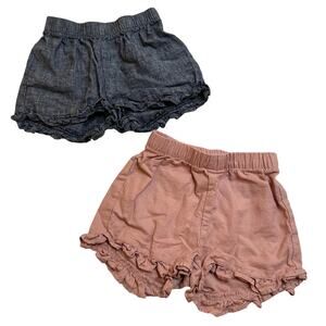 Tea Collection Kids Shorts Set - Charcoal and Dusty Pink